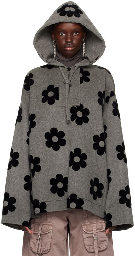 gucci flower hoodie womens|grey designer hoodie women's.